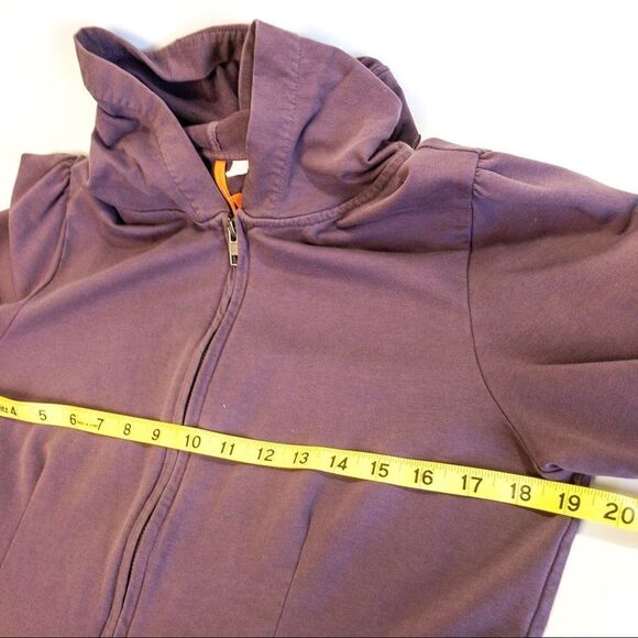 Purple Cropped Front Zip Jacket Top Sz L - Picture 7 of 11